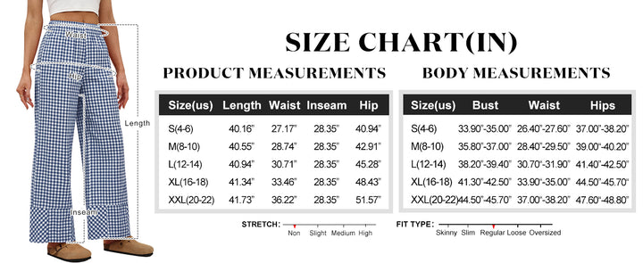 ANRABESS Womens Gingham Striped Boxer Pants Pajama Lounge PJ Bottoms Plaid Wide Leg Casual Cute Fall Trousers with Pockets