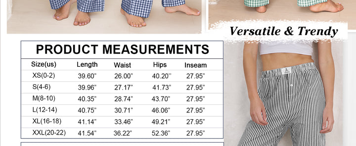 ANRABESS Womens Striped Gingham Pants 2025 Pajama Lounge Boxer Pants Cute Comfy PJ Bottoms with Pockets Y2K Plaid Outfits