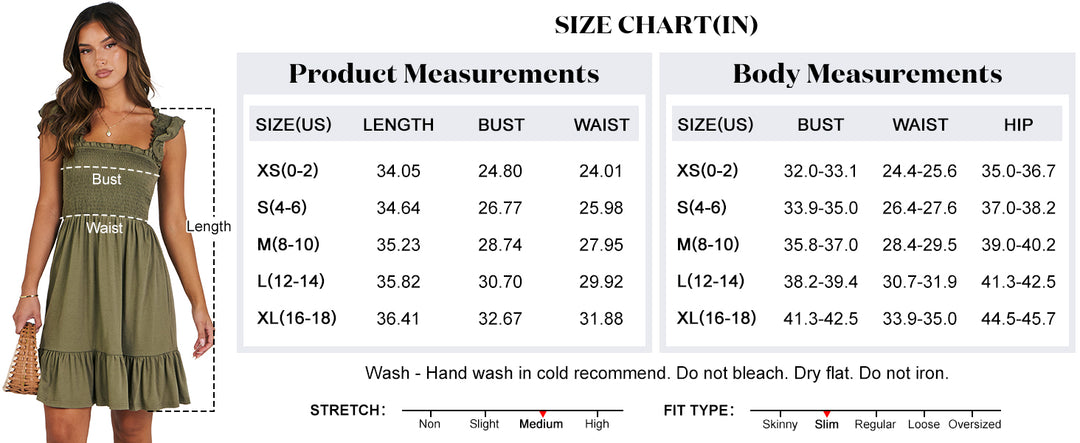 ANRABESS Women's Summer Casual Sleeveless Square Neck Dress 2025 Smocked Ruffle Backless Boho Beach Cute Teen Short Sundress