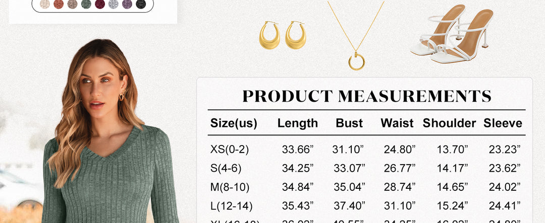 ANRABESS Women Long Sleeve Ribbed Knit Short Dresses 2025 Fall Winter V Neck Casual Swing A Line Sweater Dress