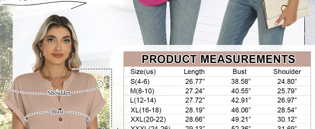ANRABESS Womens Short Sleeve Henley Tops V Neck Dressy Casual Blouses Summer Trendy Tee Shirts 2025 Vacation Fashion Clothes