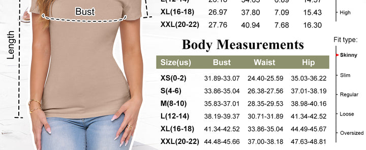 ANRABESS Fitted Ribbed V-Neck Short Sleeve Top