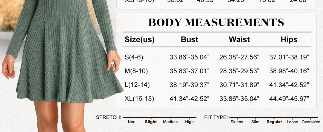ANRABESS Women Long Sleeve Ribbed Knit Short Dresses 2025 Fall Winter V Neck Casual Swing A Line Sweater Dress