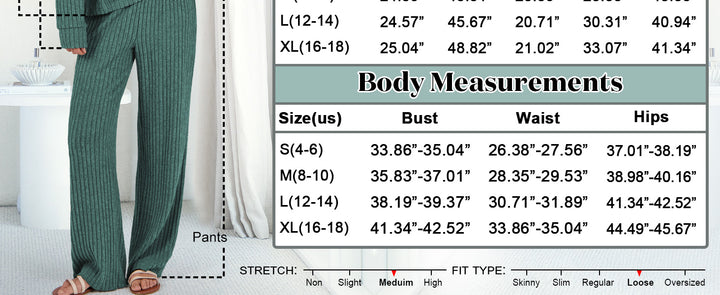 ANRABESS Women 2 Piece Lounge Pajamas Sets Casual Ribbed Knit Long Sleeve Top Pants Matching Set 2025 Fall Outfits Clothes