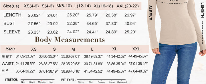 ANRABESS Long Sleeve Shirts for Women V Neck Ribbed Knit Fitted Fall Basic Tshirts Going Out Tops 2025 Casual Trendy Clothes