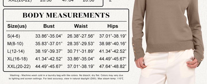 ANRABESS Turtleneck Sweaters for Women 2025 Fall Long Sleeve Dressy Casual Soft Knitted Button Basic Pullover Tops Outfits
