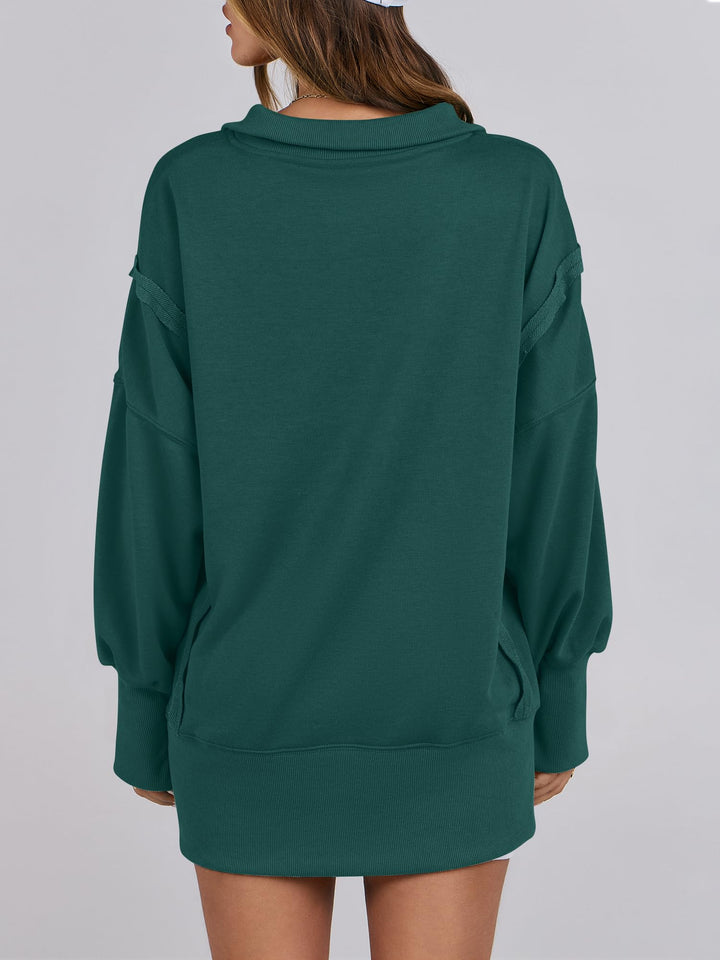 ANRABESS Women's Sweatshirts Oversized Casual Loose Button Up Henley Pullover Top High Low Split 2025 Fall Fashion Outfits