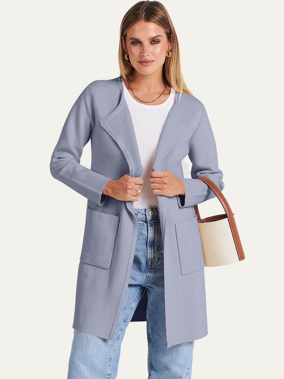 ANRABESS Womens Cardigan Sweater Open Front Knit Long Coatigan Dressy Casual Jacket Coat 2025 Fall Outfits Classy Clothes