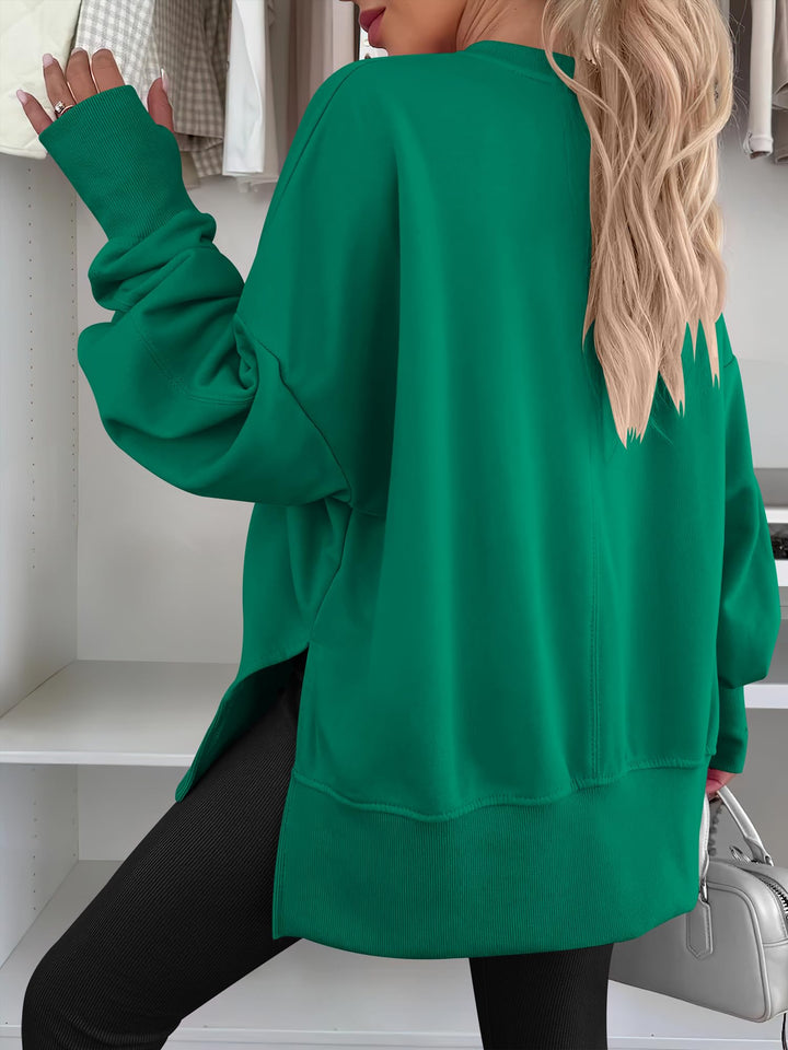 ANRABESS Women Oversized Sweatshirts Thumbhole Long Sleeve Hoodies Shirts 2025 Fall Side Slit Pullover Top Teen Y2k Outfits