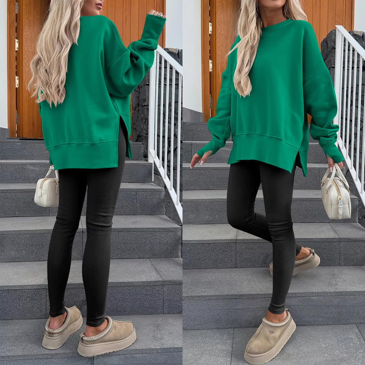ANRABESS Women Oversized Sweatshirts Thumbhole Long Sleeve Hoodies Shirts 2025 Fall Side Slit Pullover Top Teen Y2k Outfits