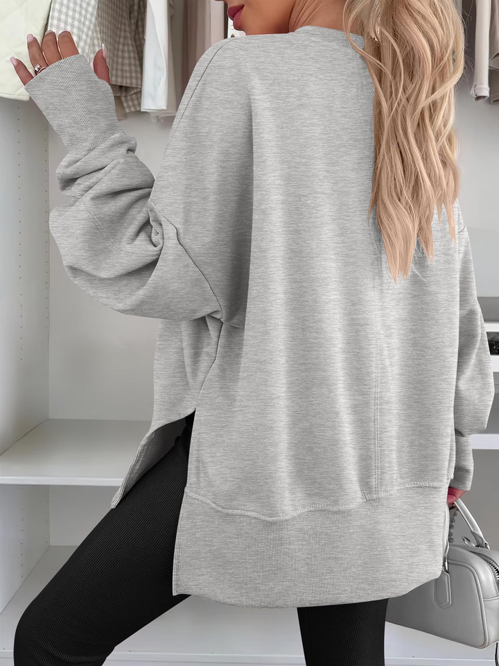 ANRABESS Women Oversized Sweatshirts Thumbhole Long Sleeve Hoodies Shirts 2025 Fall Side Slit Pullover Top Teen Y2k Outfits