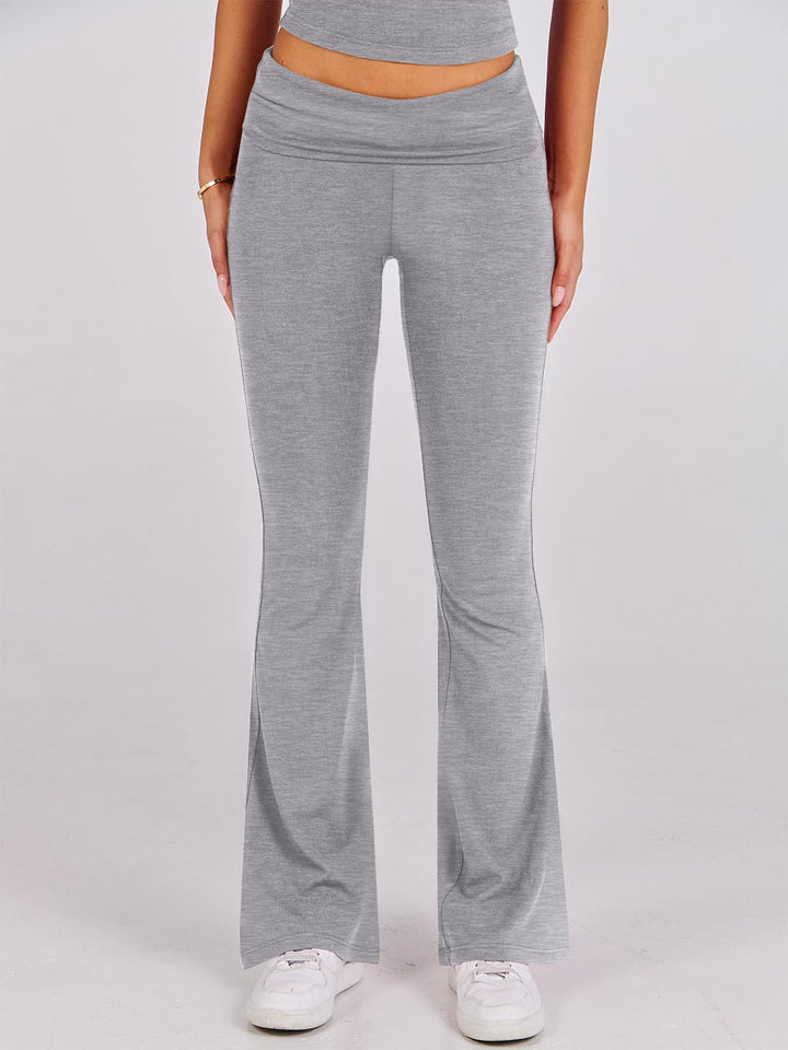 ANRABESS Lounge Sets for Women 2 Piece Foldover Yoga Flare Leggings Pants Crop Tops Casual Y2K Outfits Matching Tracksuit Set