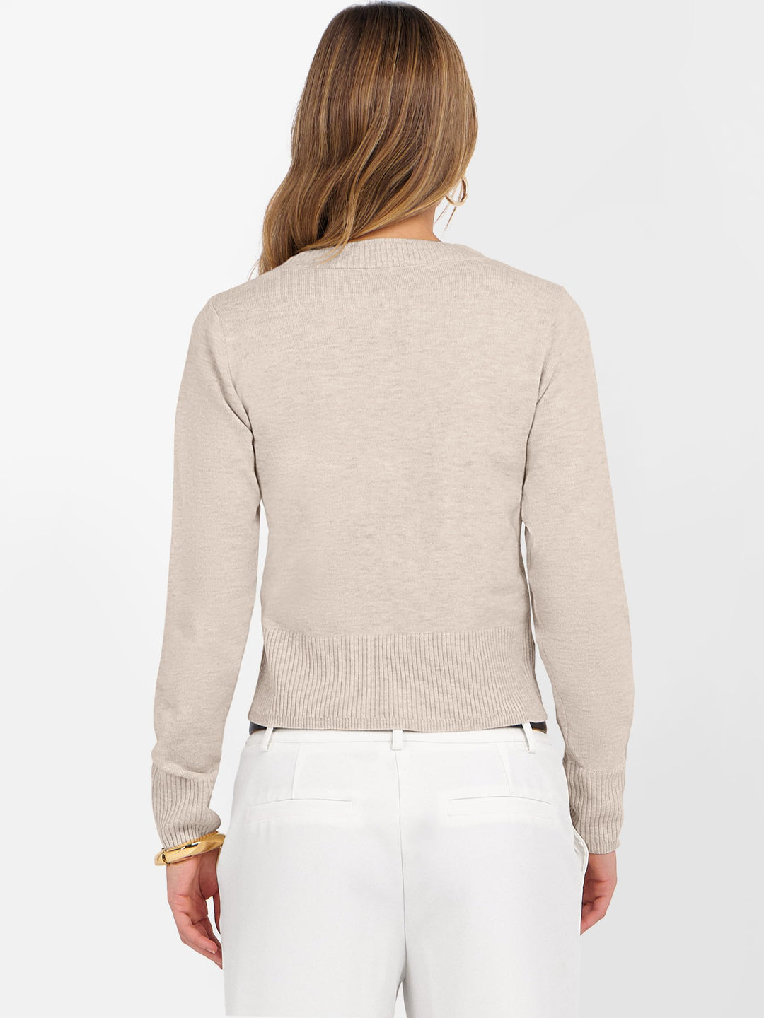 ANRABESS Women’s Long Sleeve Sweaters Cropped Crew Neck Business Casual Light Weight Sweater Tops Fall Fashion Clothes 2025