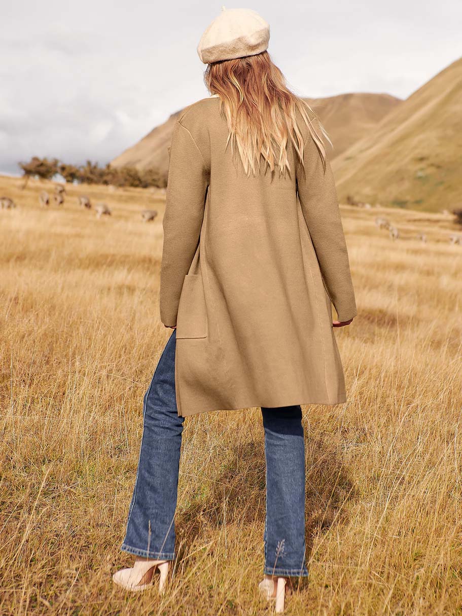 ANRABESS Womens Cardigan Sweater Open Front Knit Long Coatigan Dressy Casual Jacket Coat 2025 Fall Outfits Classy Clothes