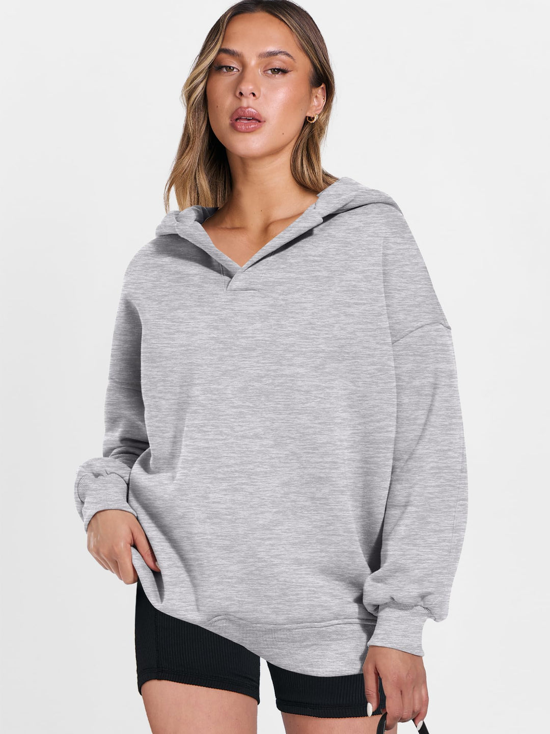 ANRABESS Womens Oversized Hoodies V Neck Sweatshirts Fleece Long Sleeve Pullover Y2K Clothes 2025 Fall Trendy Outfits