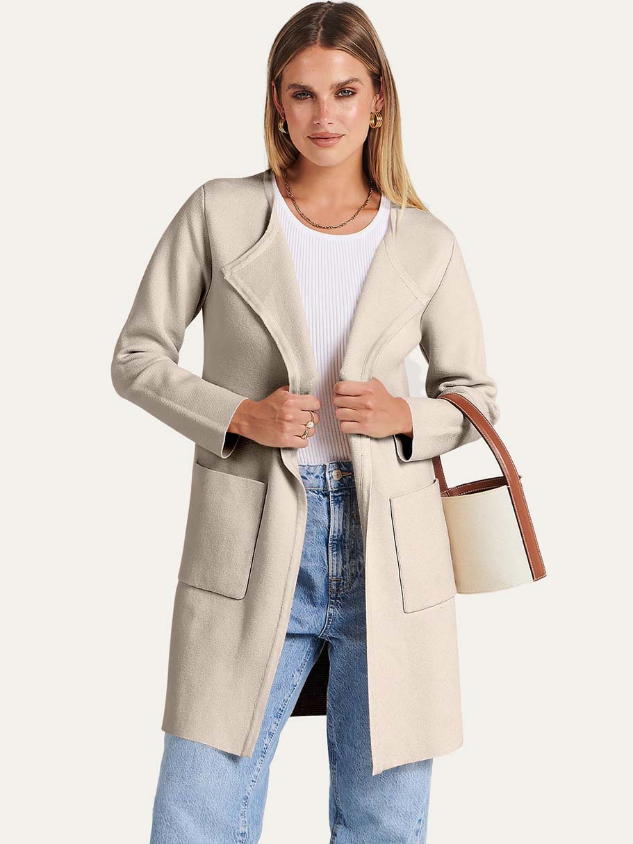 ANRABESS Womens Cardigan Sweater Open Front Knit Long Coatigan Dressy Casual Jacket Coat 2025 Fall Outfits Classy Clothes