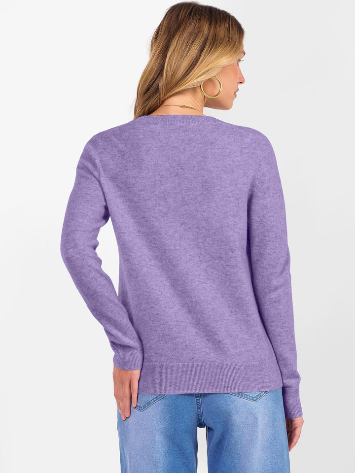 ANRABESS Womens 100% Wool Sweaters Crewneck Long Sleeve Work Business Casual Basic Sweater Tops 2025 Fall Outfits