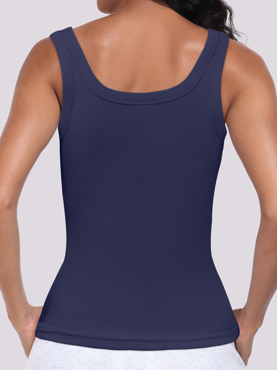 ANRABESS Womens Sleeveless Scoop Neck Tank Top Ribbed Fitted Summer Basic Slim Cute Tops 2025