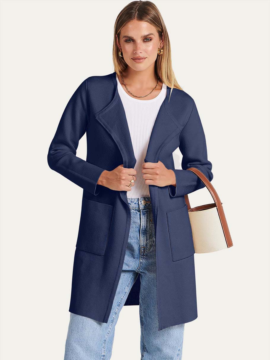 ANRABESS Womens Cardigan Sweater Open Front Knit Long Coatigan Dressy Casual Jacket Coat 2025 Fall Outfits Classy Clothes