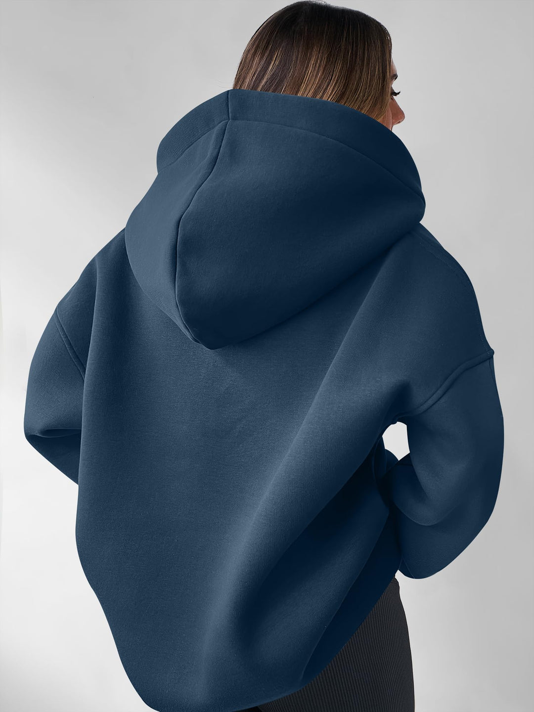 ANRABESS Womens Oversized Hoodies V Neck Sweatshirts Fleece Long Sleeve Pullover Y2K Clothes 2025 Fall Trendy Outfits