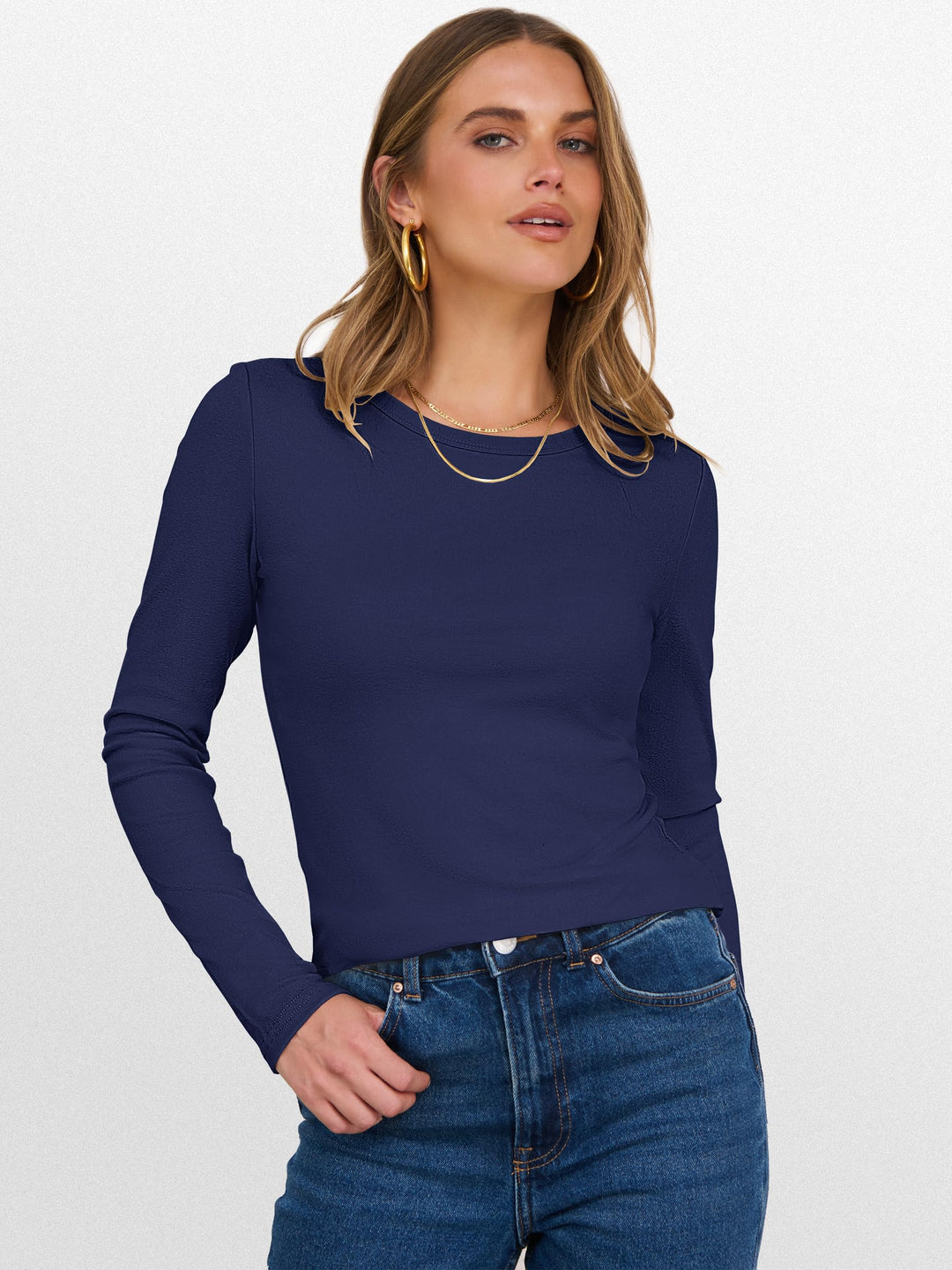 ANRABESS Womens Long Sleeve Thermal Shirts Slim Fit Basic Tee Tops Warm Fleece Undershirts 2025 Fall Winter Layer Outfits