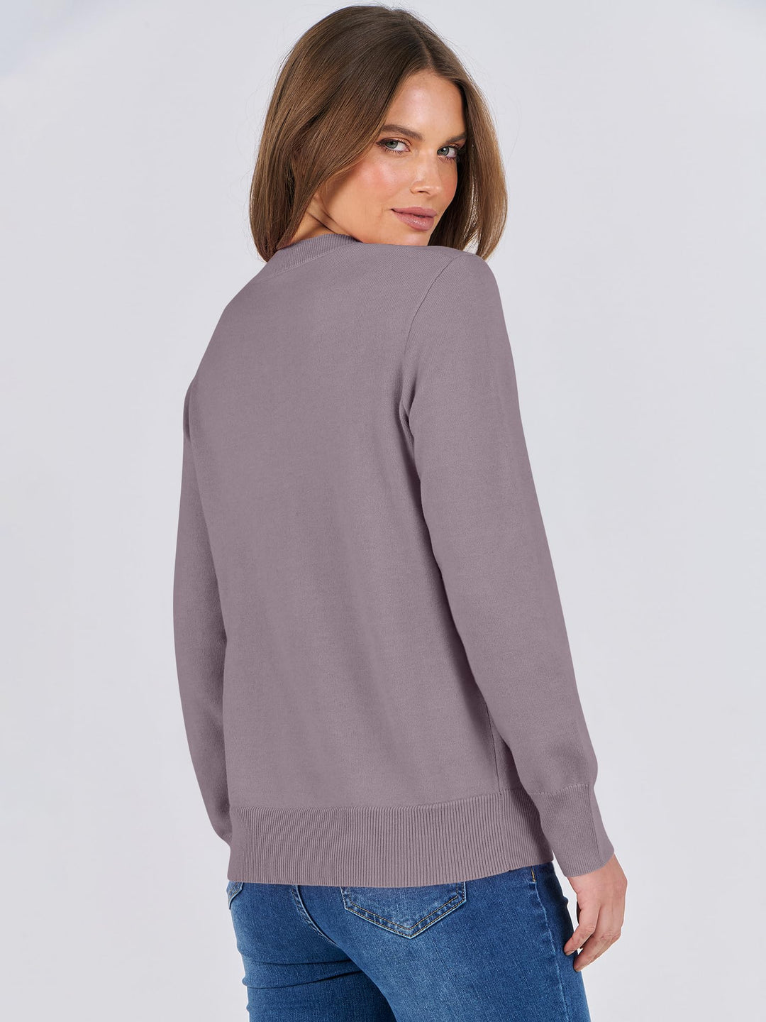 ANRABESS Sweaters for Women Long Sleeve Lightweight Crewneck Soft Basic Knit Loose Fit Pullover Top 2025 Fall Trendy Outfits