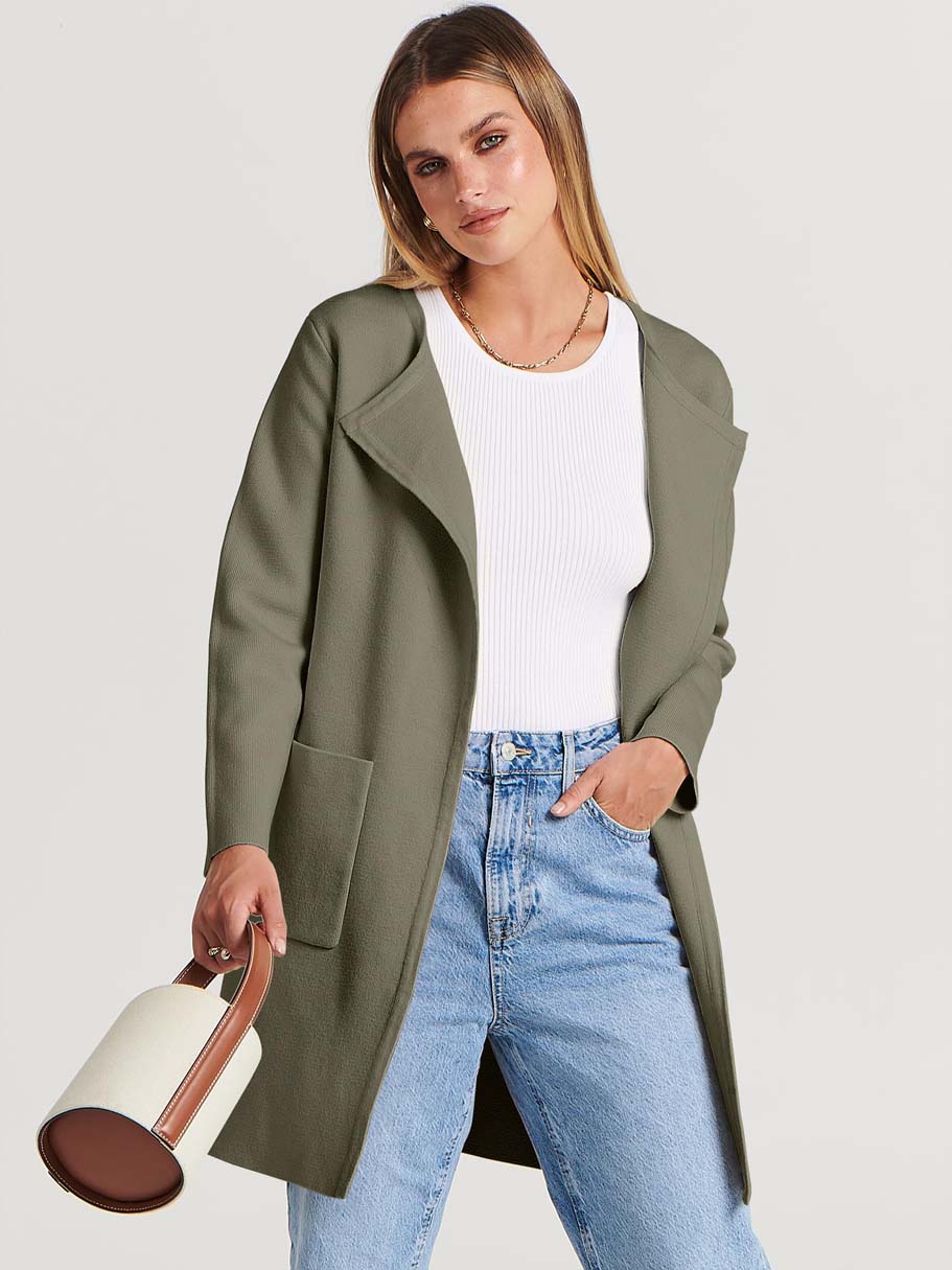 ANRABESS Womens Cardigan Sweater Open Front Knit Long Coatigan Dressy Casual Jacket Coat 2025 Fall Outfits Classy Clothes