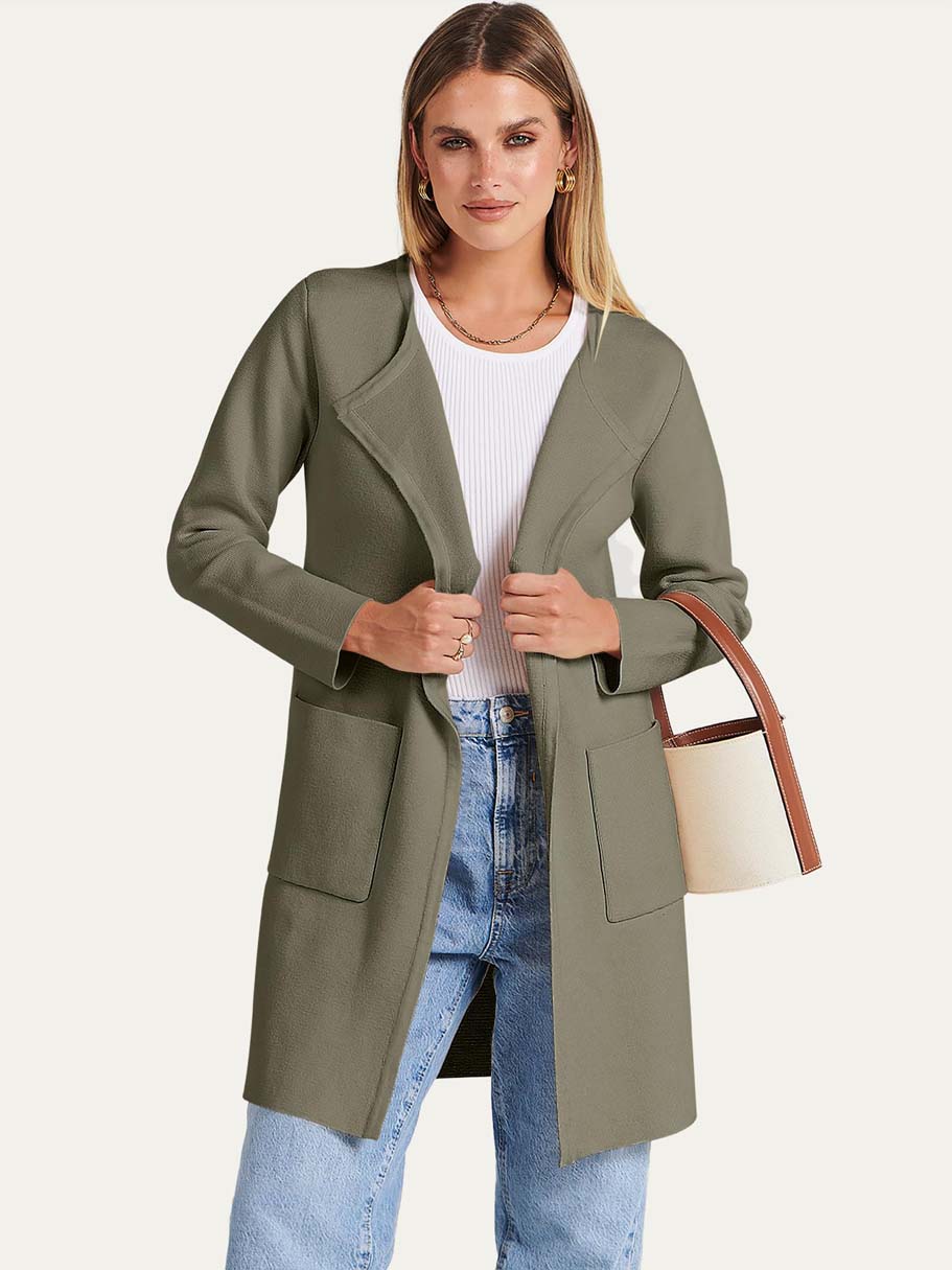 ANRABESS Womens Cardigan Sweater Open Front Knit Long Coatigan Dressy Casual Jacket Coat 2025 Fall Outfits Classy Clothes