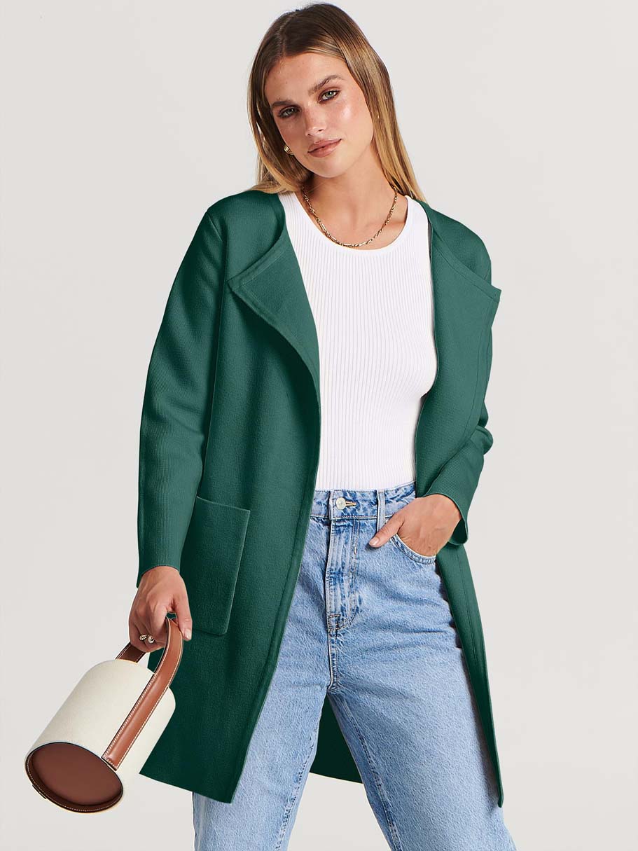 ANRABESS Womens Cardigan Sweater Open Front Knit Long Coatigan Dressy Casual Jacket Coat 2025 Fall Outfits Classy Clothes