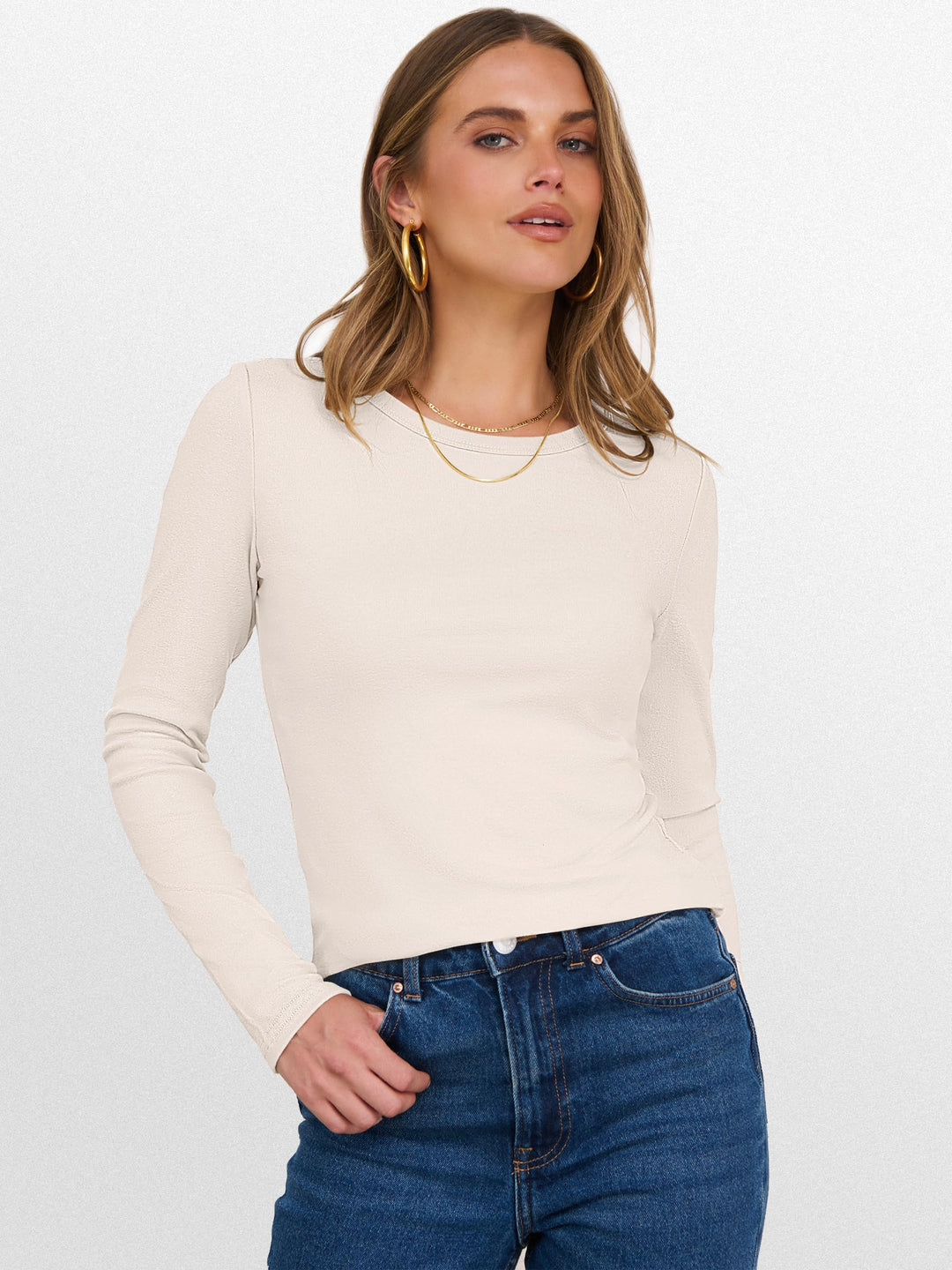 ANRABESS Womens Long Sleeve Thermal Shirts Slim Fit Basic Tee Tops Warm Fleece Undershirts 2025 Fall Winter Layer Outfits