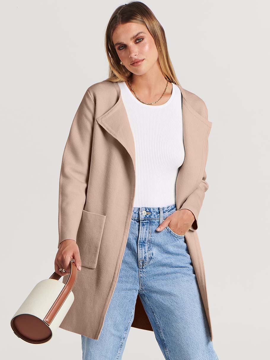 ANRABESS Womens Cardigan Sweater Open Front Knit Long Coatigan Dressy Casual Jacket Coat 2025 Fall Outfits Classy Clothes
