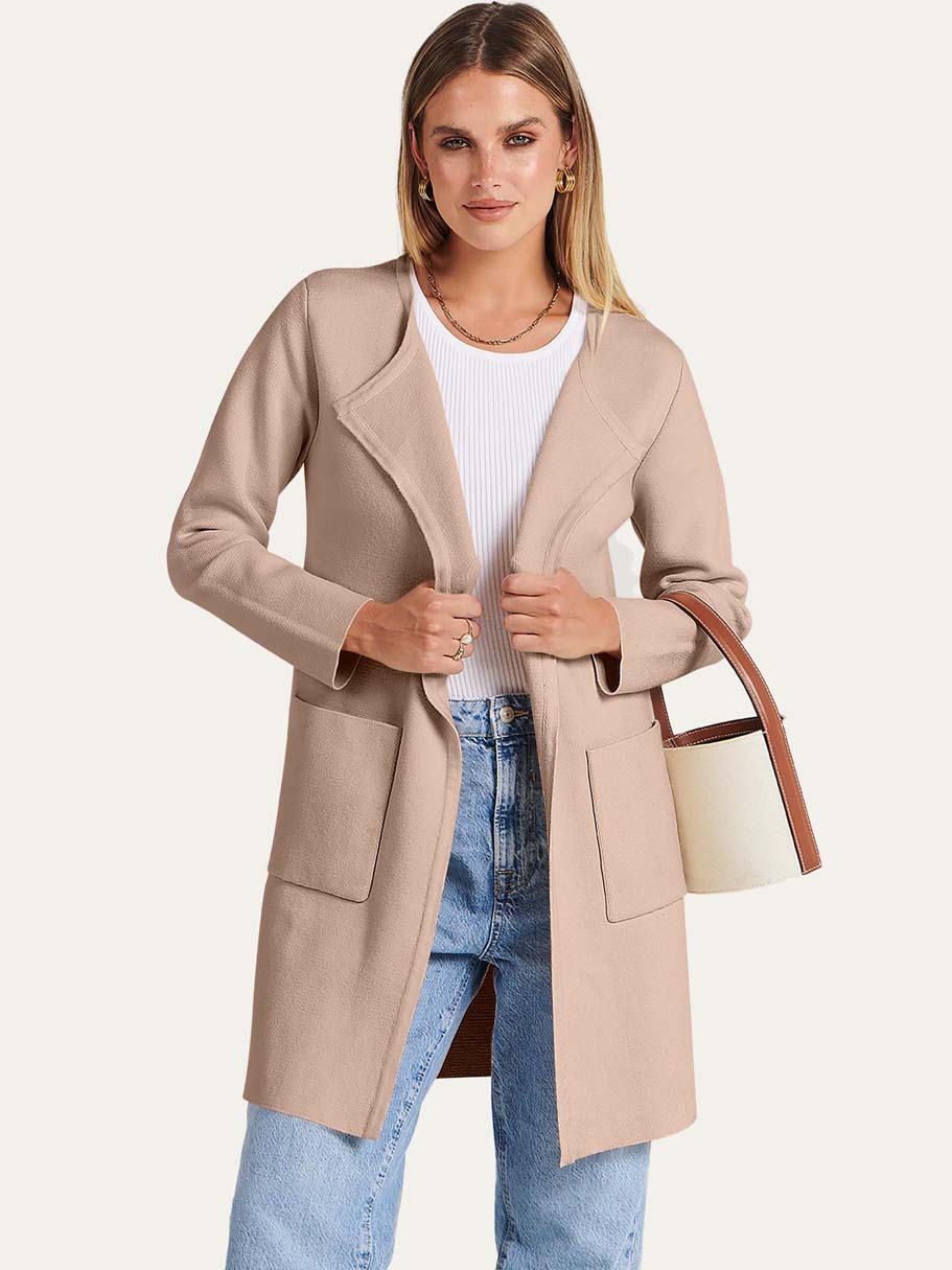 ANRABESS Womens Cardigan Sweater Open Front Knit Long Coatigan Dressy Casual Jacket Coat 2025 Fall Outfits Classy Clothes