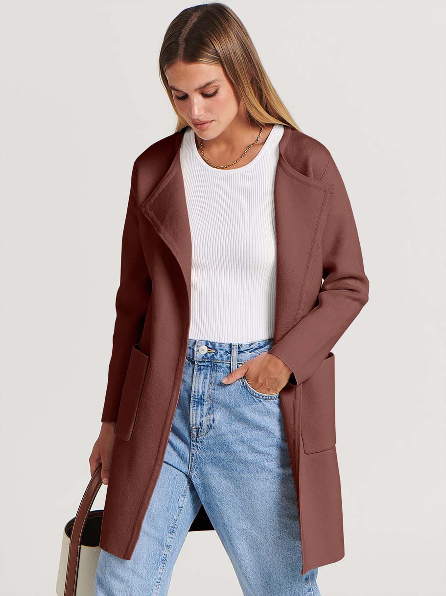 ANRABESS Womens Cardigan Sweater Open Front Knit Long Coatigan Dressy Casual Jacket Coat 2025 Fall Outfits Classy Clothes