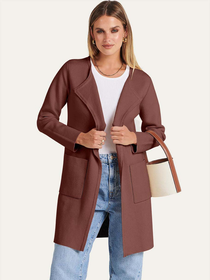 ANRABESS Womens Cardigan Sweater Open Front Knit Long Coatigan Dressy Casual Jacket Coat 2025 Fall Outfits Classy Clothes