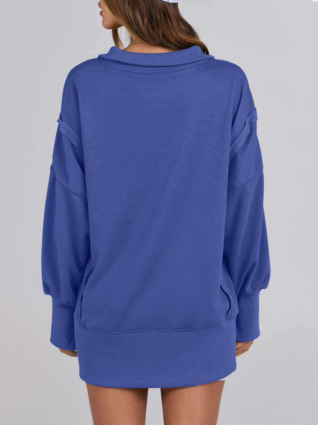 ANRABESS Women's Sweatshirts Oversized Casual Loose Button Up Henley Pullover Top High Low Split 2025 Fall Fashion Outfits