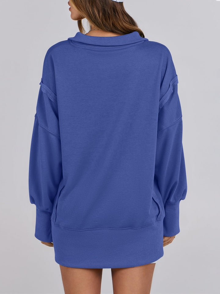 ANRABESS Women's Sweatshirts Oversized Casual Loose Button Up Henley Pullover Top High Low Split 2025 Fall Fashion Outfits
