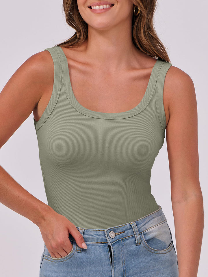 ANRABESS Womens Sleeveless Scoop Neck Tank Top Ribbed Fitted Summer Basic Slim Cute Tops 2025