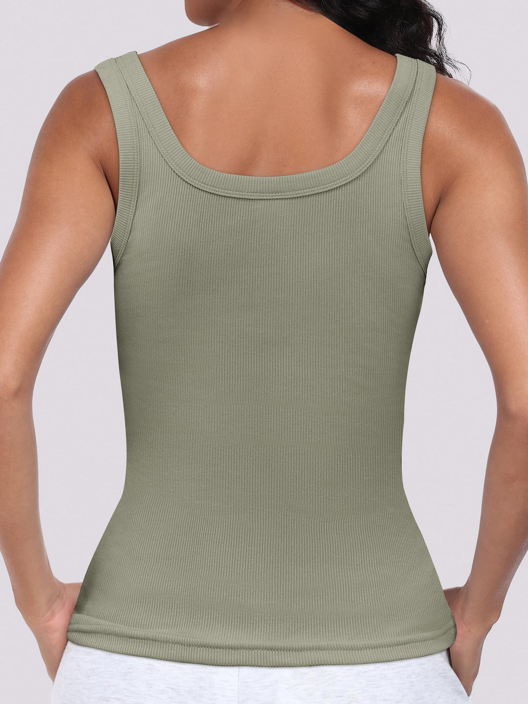 ANRABESS Womens Sleeveless Scoop Neck Tank Top Ribbed Fitted Summer Basic Slim Cute Tops 2025