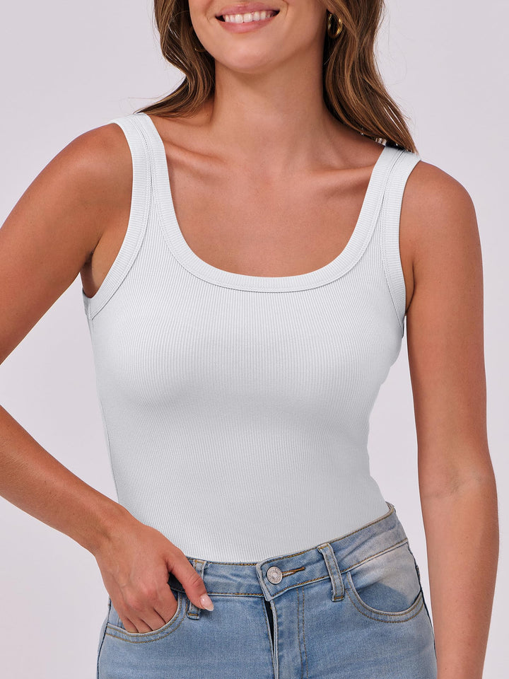 ANRABESS Womens Sleeveless Scoop Neck Tank Top Ribbed Fitted Summer Basic Slim Cute Tops 2025