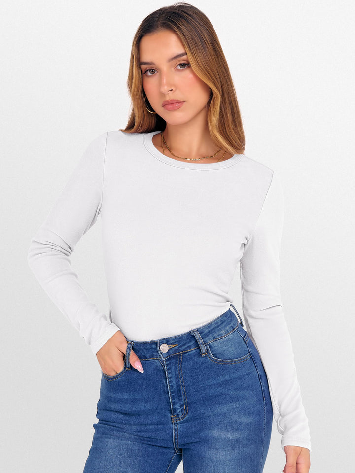 ANRABESS Womens Long Sleeve Thermal Shirts Slim Fit Basic Tee Tops Warm Fleece Undershirts 2025 Fall Winter Layer Outfits