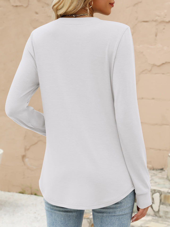 ANRABESS Women's Long Sleeve Shirts 2025 Fall Henley Business Casual Tops Cute T-Shirts Work Blouses Outfits Vacation Clothes