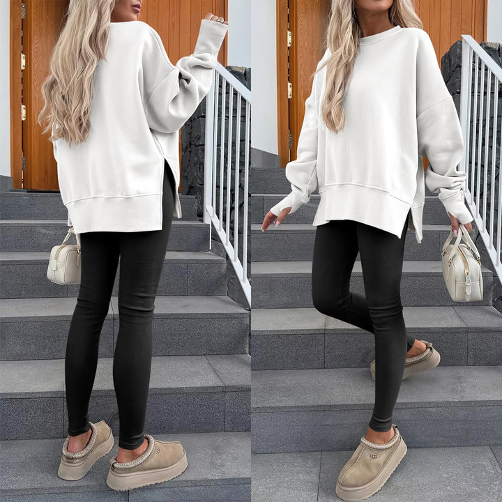 ANRABESS Women Oversized Sweatshirts Thumbhole Long Sleeve Hoodies Shirts 2025 Fall Side Slit Pullover Top Teen Y2k Outfits