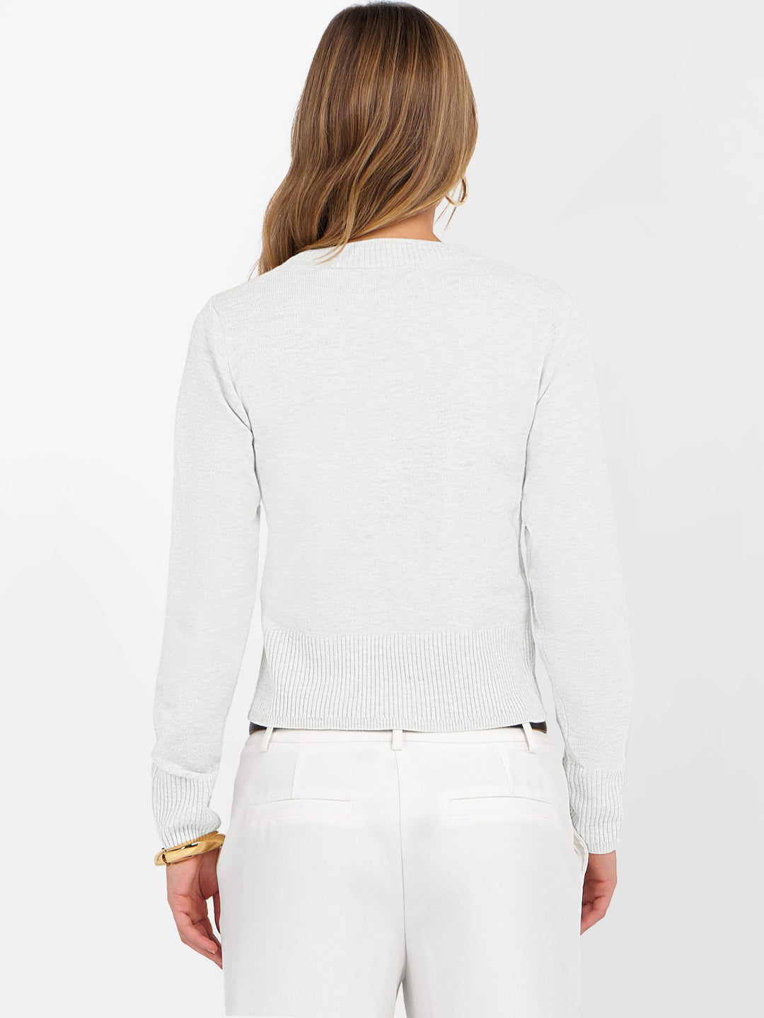 ANRABESS Women’s Long Sleeve Sweaters Cropped Crew Neck Business Casual Light Weight Sweater Tops Fall Fashion Clothes 2025