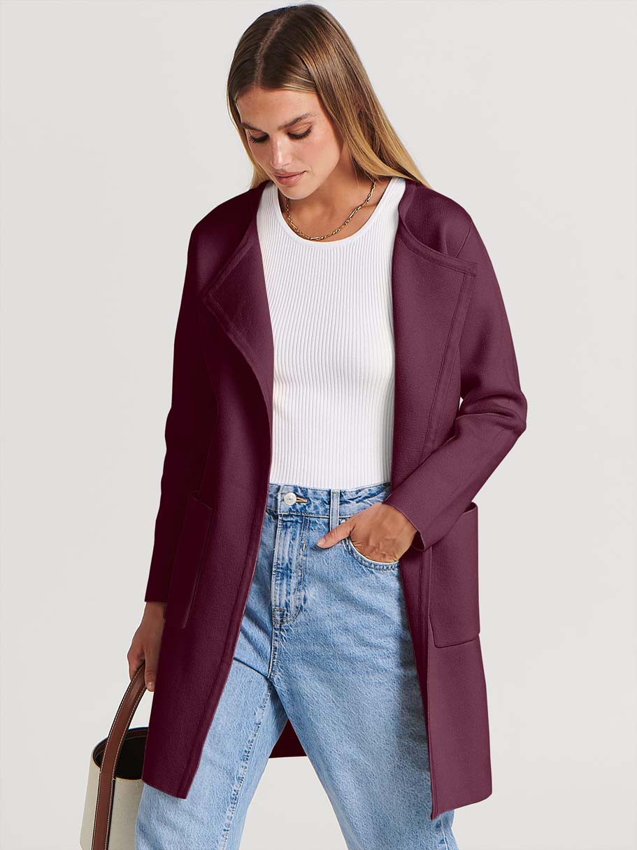 ANRABESS Womens Cardigan Sweater Open Front Knit Long Coatigan Dressy Casual Jacket Coat 2025 Fall Outfits Classy Clothes