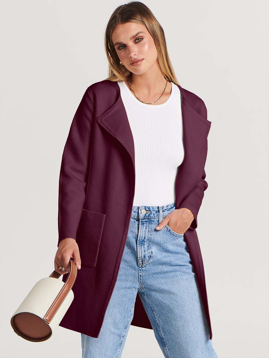 ANRABESS Womens Cardigan Sweater Open Front Knit Long Coatigan Dressy Casual Jacket Coat 2025 Fall Outfits Classy Clothes