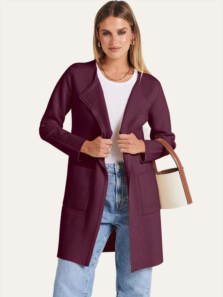 ANRABESS Womens Cardigan Sweater Open Front Knit Long Coatigan Dressy Casual Jacket Coat 2025 Fall Outfits Classy Clothes