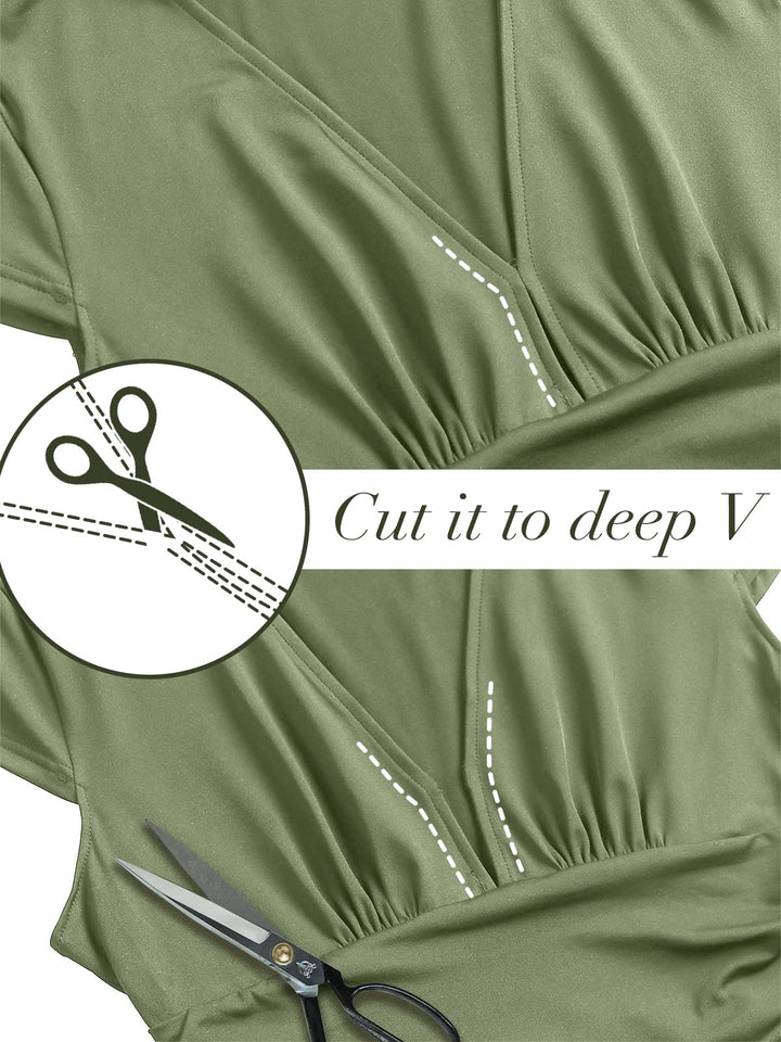 ANRABESS Women Summer Deep V Neck Short Sleeve Dresses Slit Elegant Wedding Guest Formal Cocktail Evening Maxi Long Dress