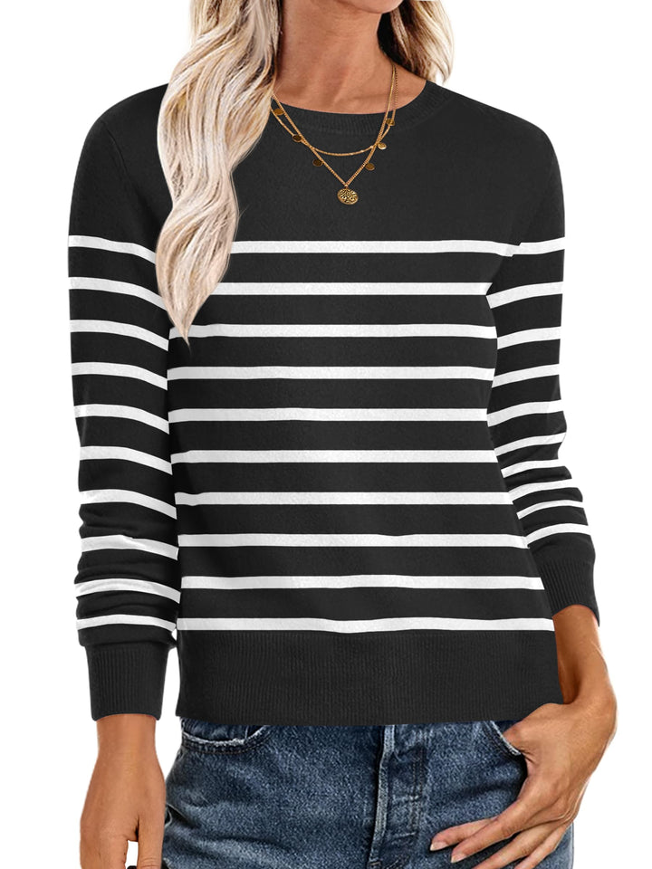 ANRABESS Long Sleeve Lightweight Fall Sweaters for Women| Crewneck Soft Basic Knit Pullover,2026 Fall Fashion Outfits,Casual Work Top,Travel Vacation All Day Wear,Winter Layer Clothes