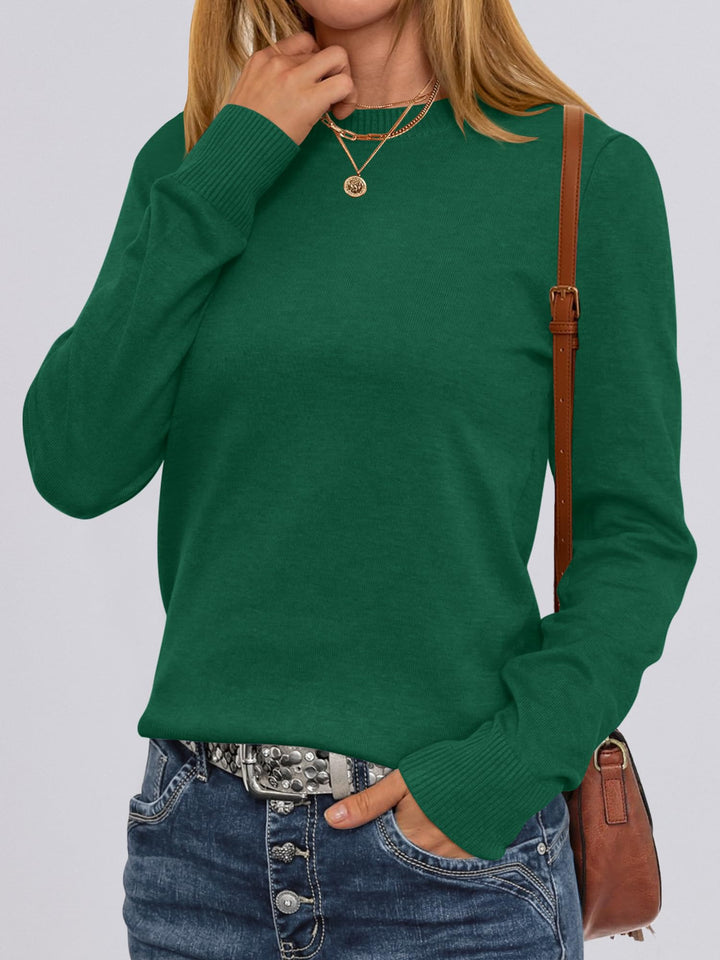 ANRABESS Long Sleeve Lightweight Fall Sweaters for Women| Crewneck Soft Basic Knit Pullover,2026 Fall Fashion Outfits,Casual Work Top,Travel Vacation All Day Wear,Winter Layer Clothes