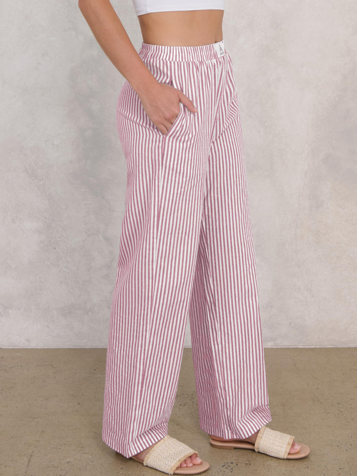 ANRABESS Womens Gingham Striped Boxer Pants | Wide Leg Elastic Waist with Pockets, Lounge Pajama Bottoms Home Daily Wear, Lightweight Breathable, Casual Summer Fall